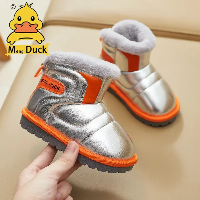 Водонепроницаемые флисовые тёплые зимние низкие ботинки для мальчиков B.Duck, обувь для раннего возраста, мягкая подошва