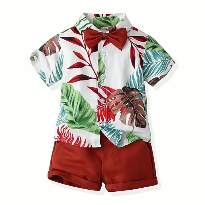 2023 Summer Little Boys Clothes Kids Wear Cartoon Dinosaur Printed