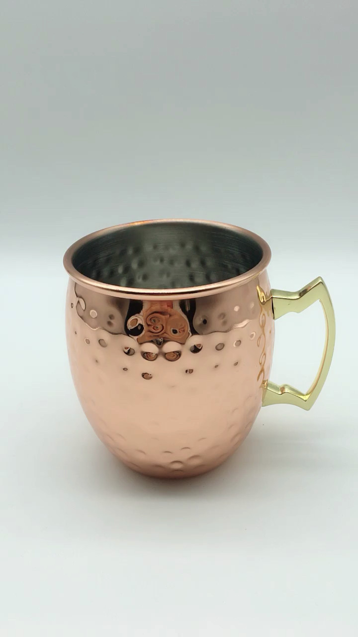 Single Wall Insulated Moscow Mule Stemless Wine glass,Hammered Stemless Wine glasses set,Crystal