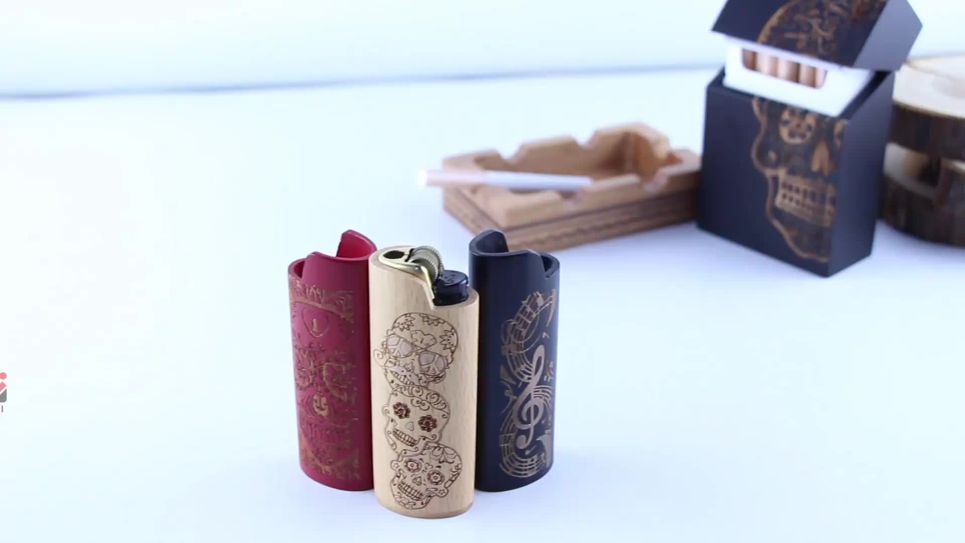 Wholesale Cheap Wood Custom Logo Lighter Case Cover Fashion Wooden