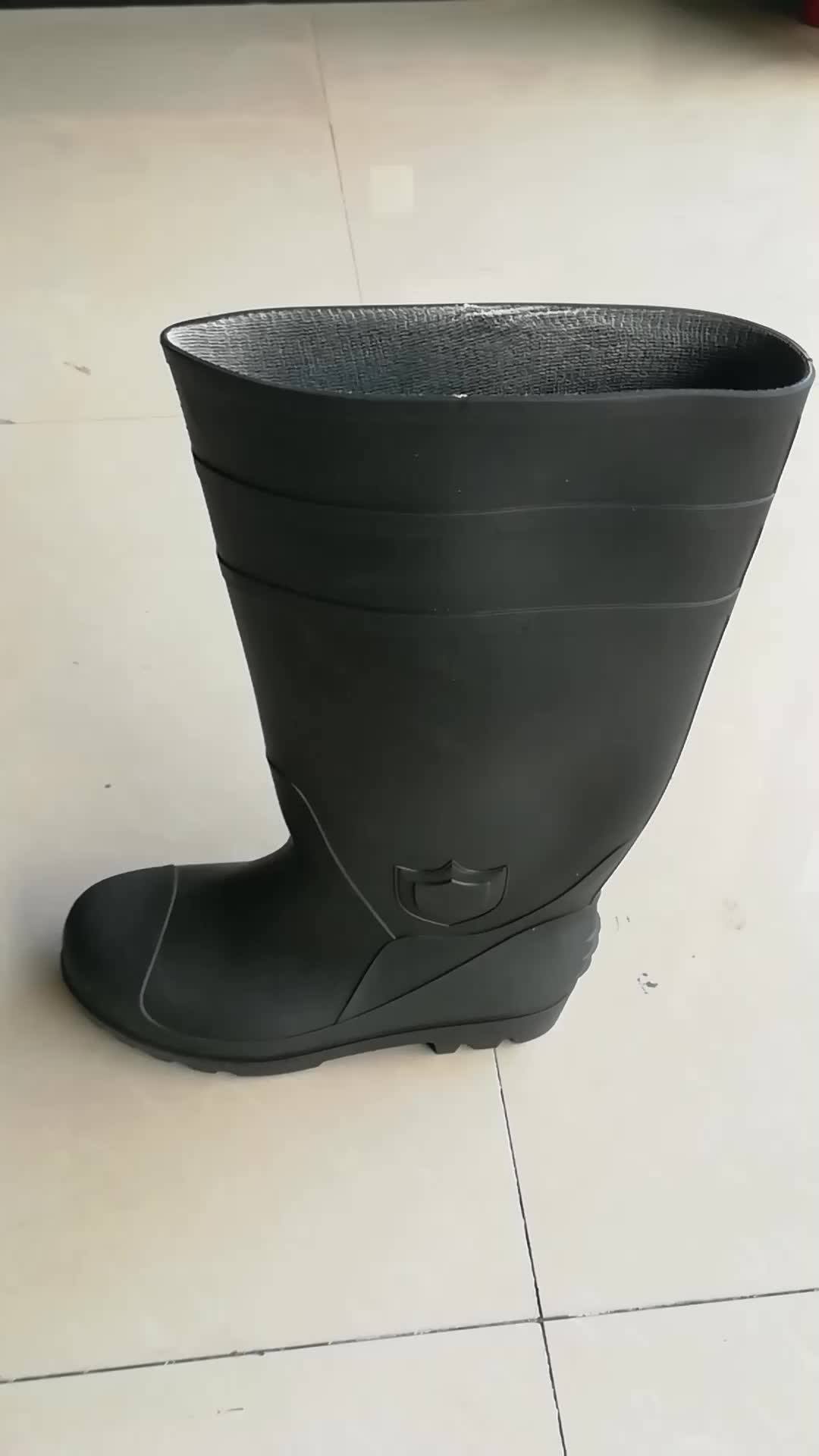 Good Quality Waterproof Gumboots Industrial Steel Toe Black Pvc Rain