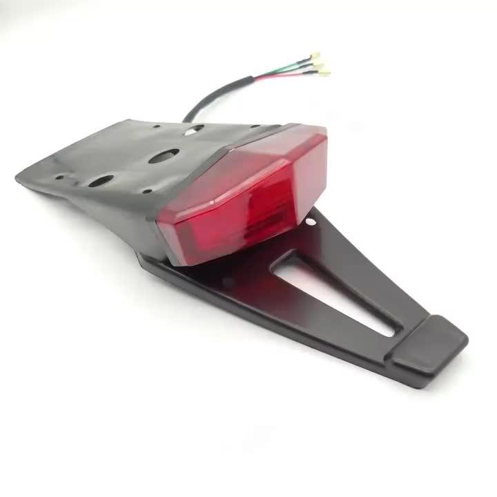 12v Old School Vintage Grill Led Motorcycle Rear Tail Brake Stop Light