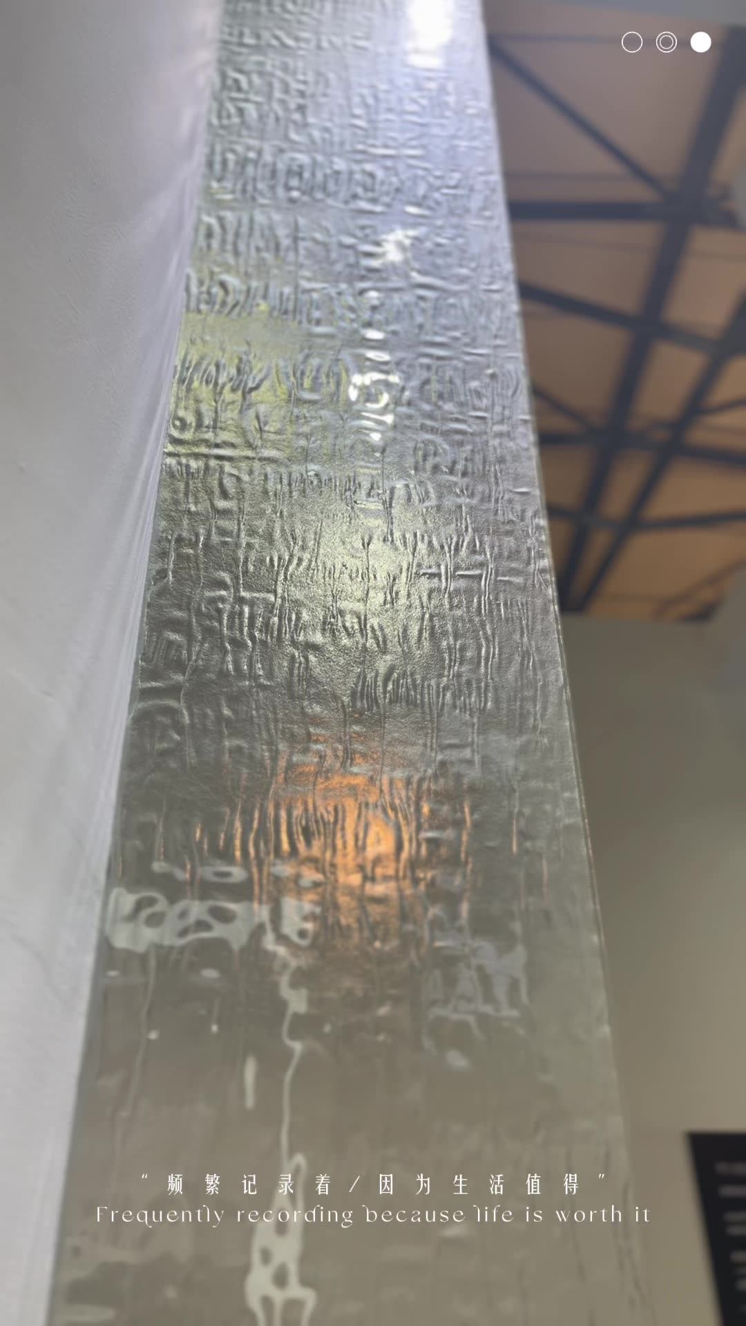 Kiln Fused Slump Texture Pattern Free Style Glass For Curtain Wall Balustrade Tempered Curve