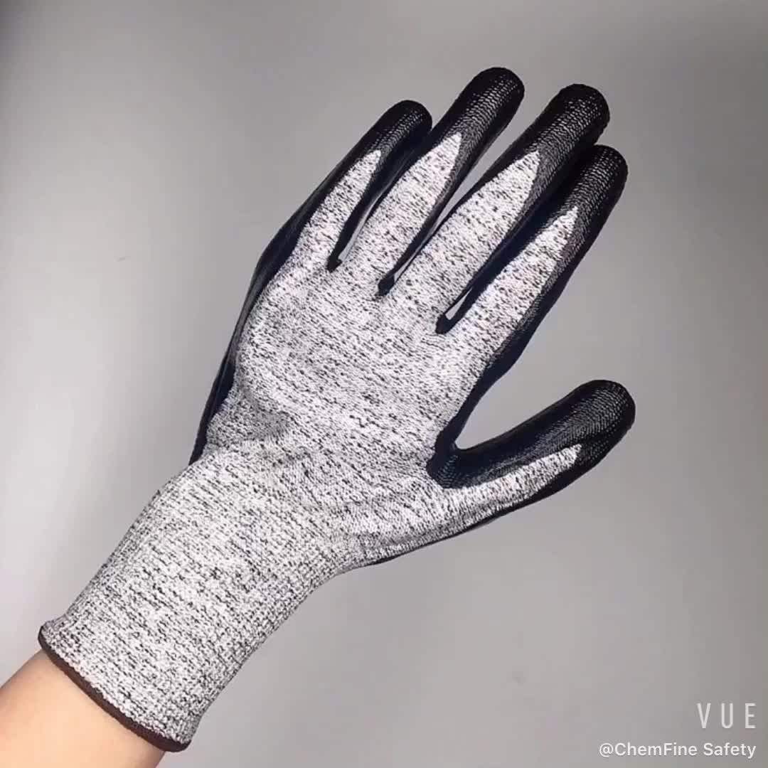 Glass Handling Glove 13 Gauge Hppe/glass Anticut Liner Smooth Nitrile