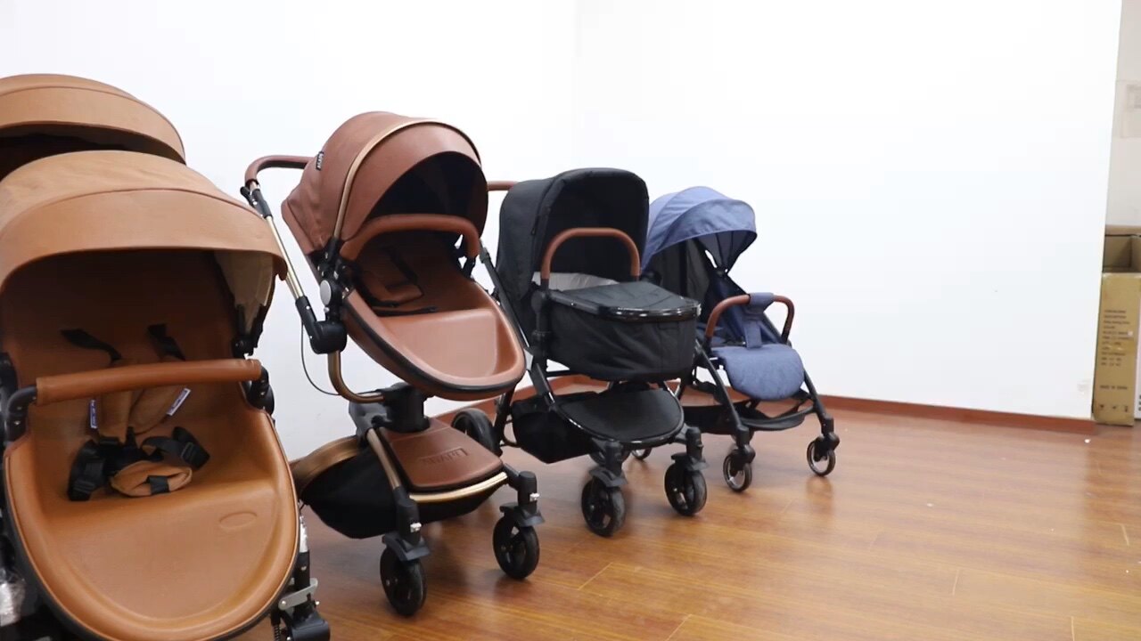 2020 Most Popular Pu Leather Material Baby Pram And Baby Stroller New