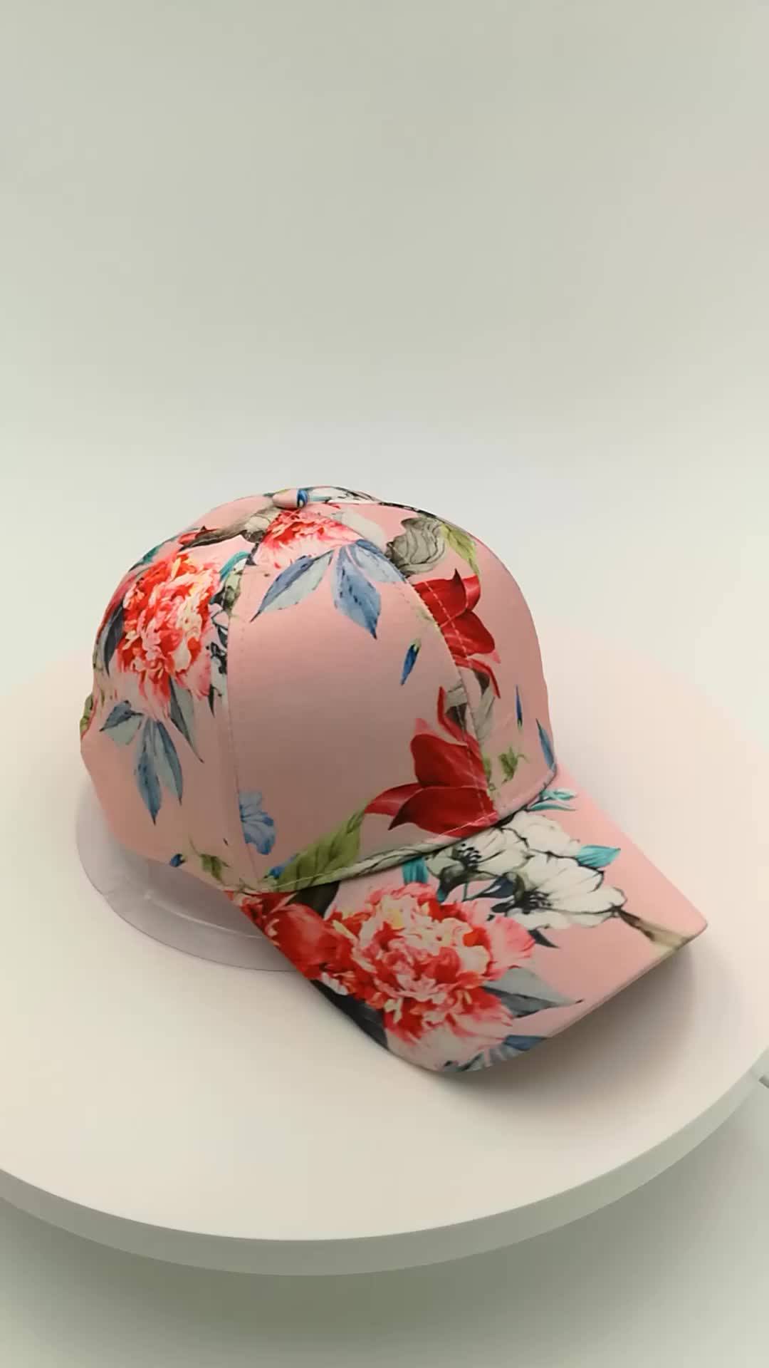 Premium Baseball Cap With Image Sublimation Printed Custom Flower