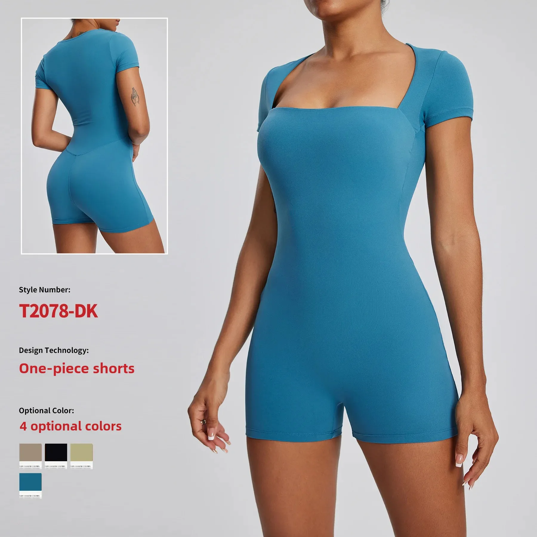 KELICOPY Tight Quick-Dry Short-Sleeved Yoga Suit Women's Training Dance Fitness Sports Yoga jumpsuit jumpsuit