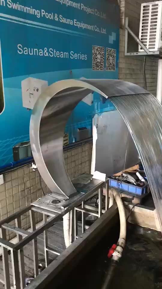 Outdoor Wall Fountain Water Pumps Rain Curtain Sheer Descent Waterfall,Garden Wall Mounted Glass