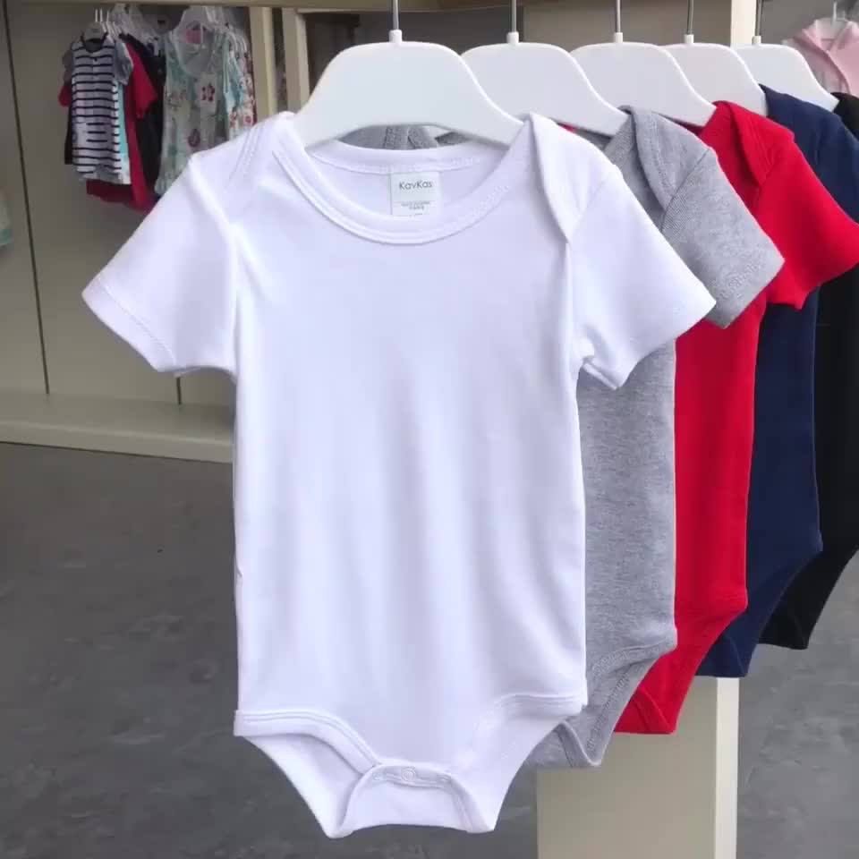 Custom Plain Baby Onesie Grows Cotton Blank Short Sleeve New Born Grow