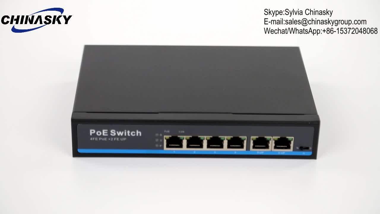 4 Port 250m Cctv Network Poe Switch 48v For Hikvision Ip