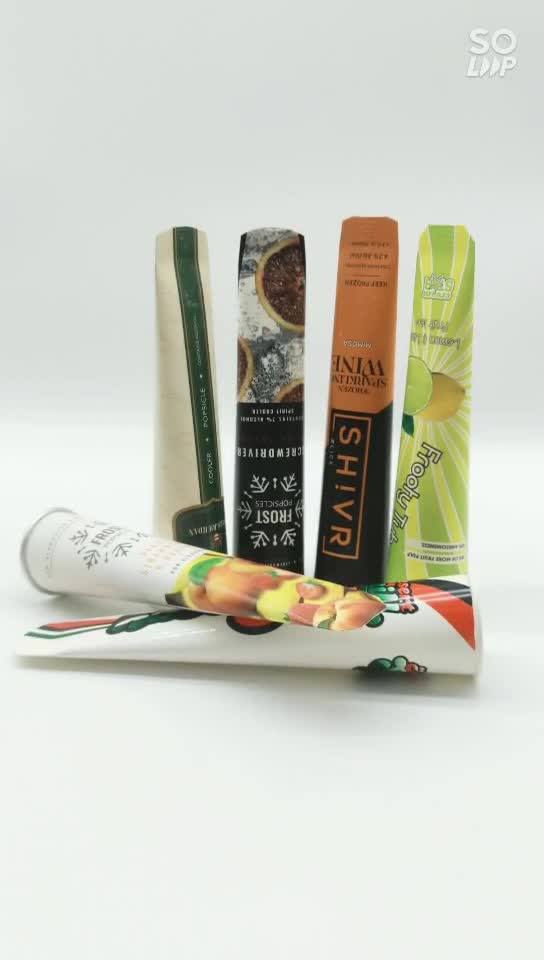 Disposable Calippo Cup 120ml Customized Print Logo Paper Tube With Lids ...