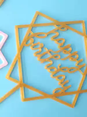 10 pieces of imitation acrylic plastic English happy birthday cake decoration plug-in decoration party arrangement