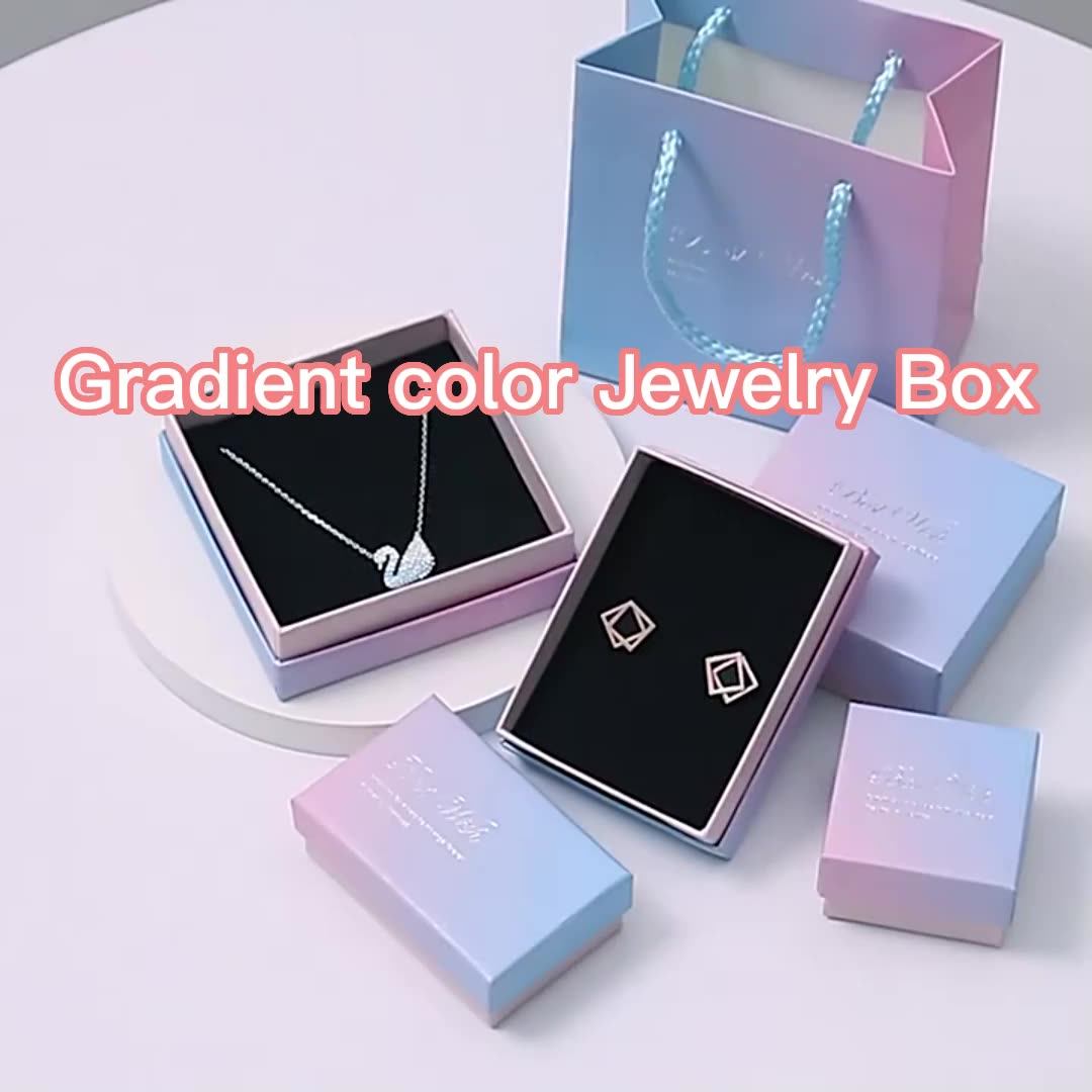 Jewelry Box Bracelet Necklace Ring Earring Box Handmade Kraft Paper