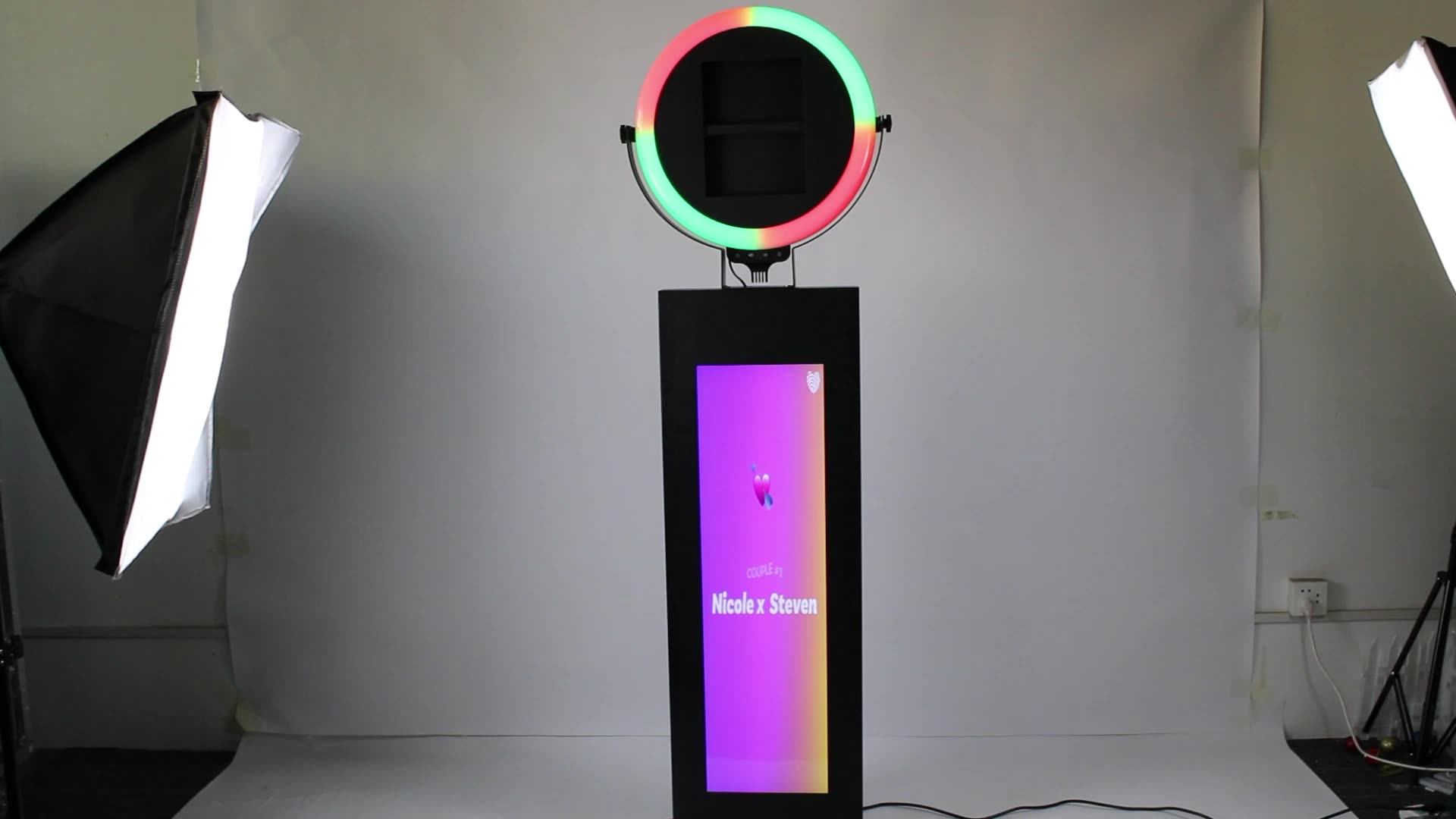 Portable Ring Light Ipad Photo Booth Machine Stand Flight Case Shell