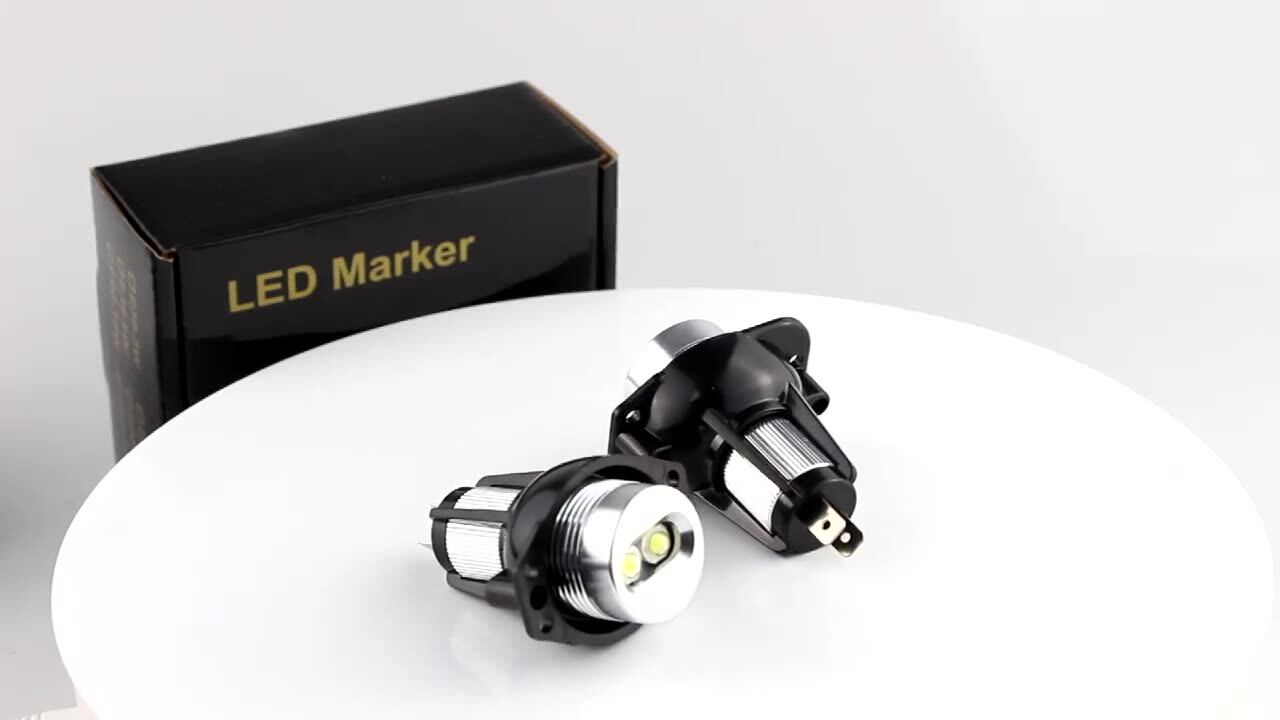 2x H10W LED Ojos De Ángel Halo Anillo Marcador Luz Blanco Para BMW
