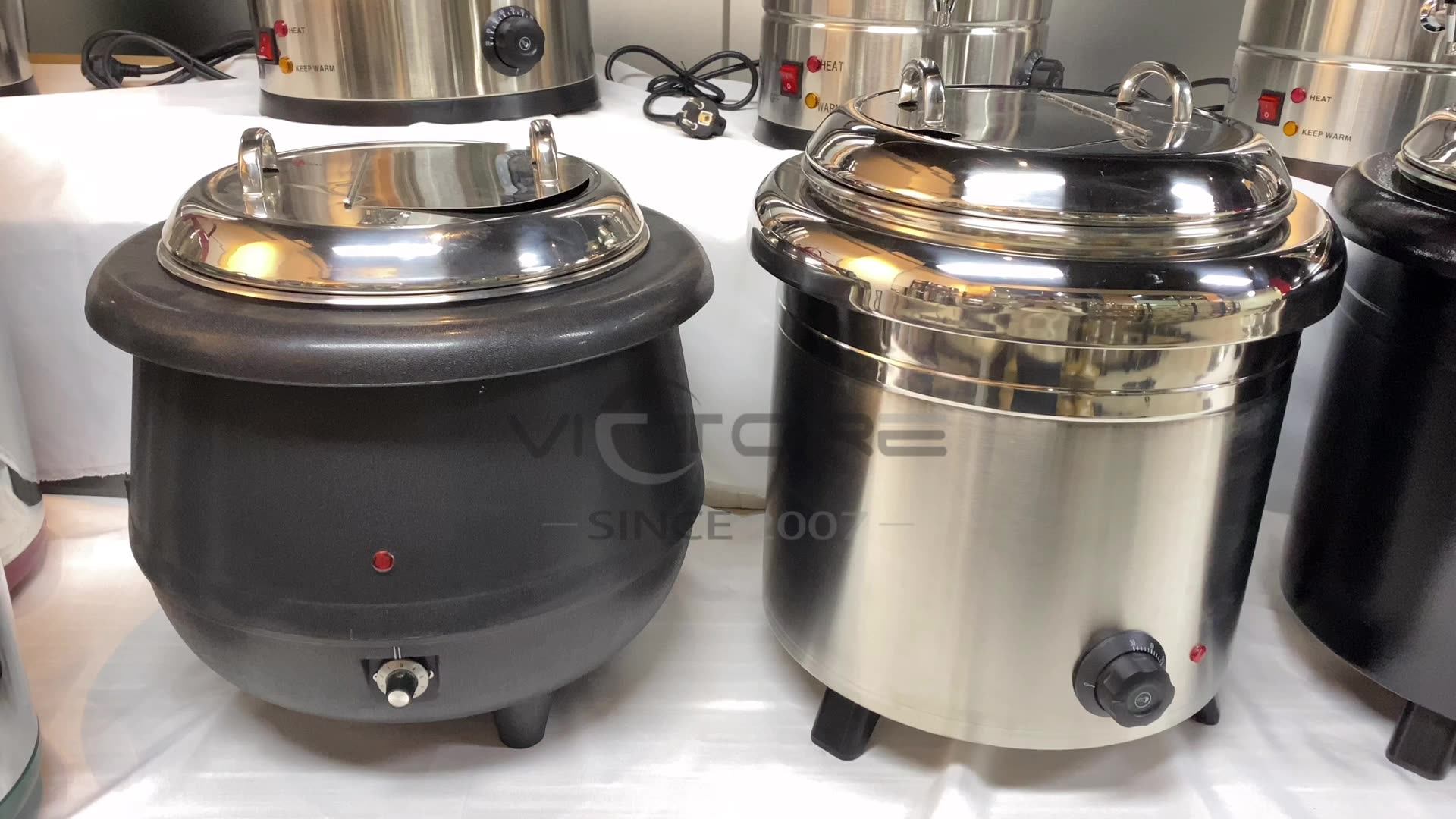 Electric Soup Kettle Stainless Steel Cafeteria Kitchen Soup Warmer