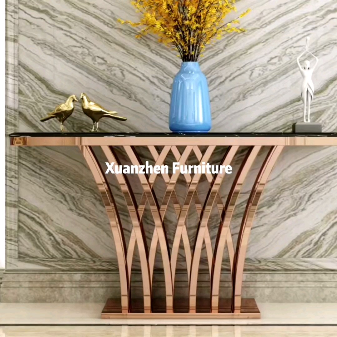 Foshan Furniture Living Room Sets Luxury Metal Console Table Modern