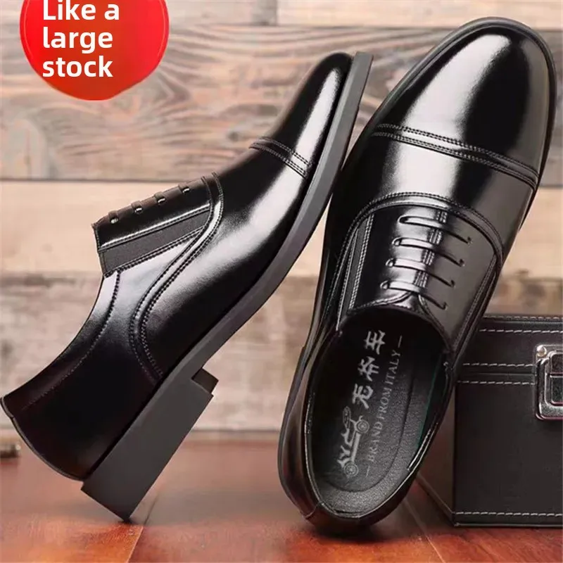 Leather Shoes Men's Spring & Fall Work Shoes Business Formal Men's Shoes Three Joint Slip-on Wholesale Drop Shipping