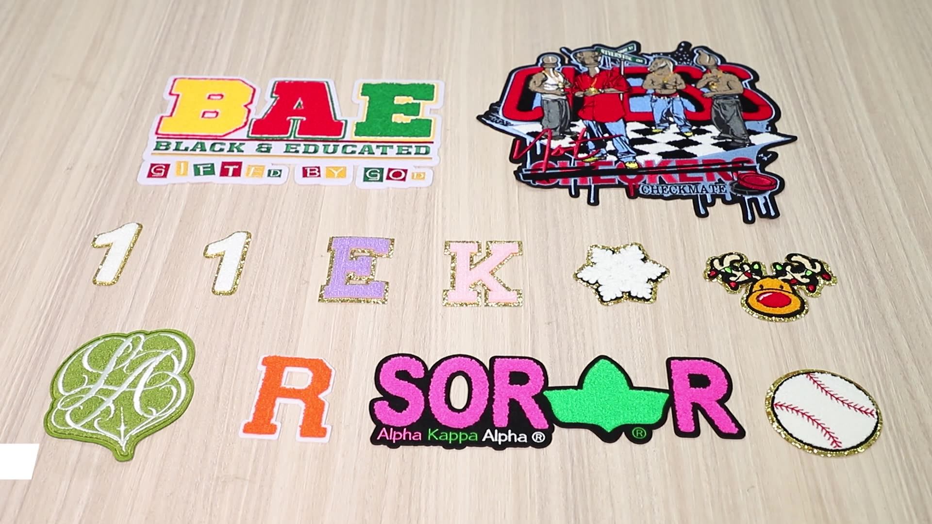 High Quality Custom Letter Chenille Patches Large Vintage Embroidery