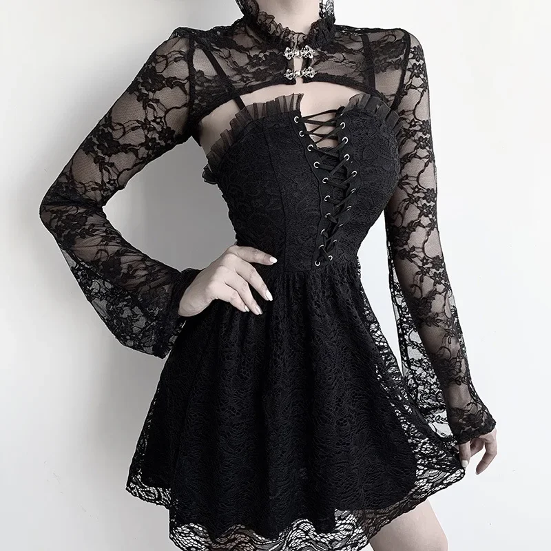 Flared Sleeve Long Sleeve Sexy LACE U.