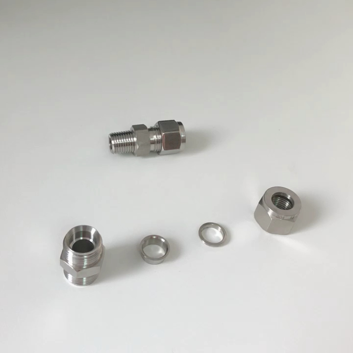 Hydraulic Od 1/4 Stainless Steel Union Double Ferrule Tube Fittings Buy