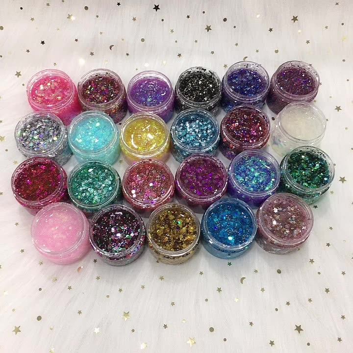 Wholesale Eco Gel Glitter Gel Peel Off Holographic Chunky Glitter Gel For Face Hair Body Glitter