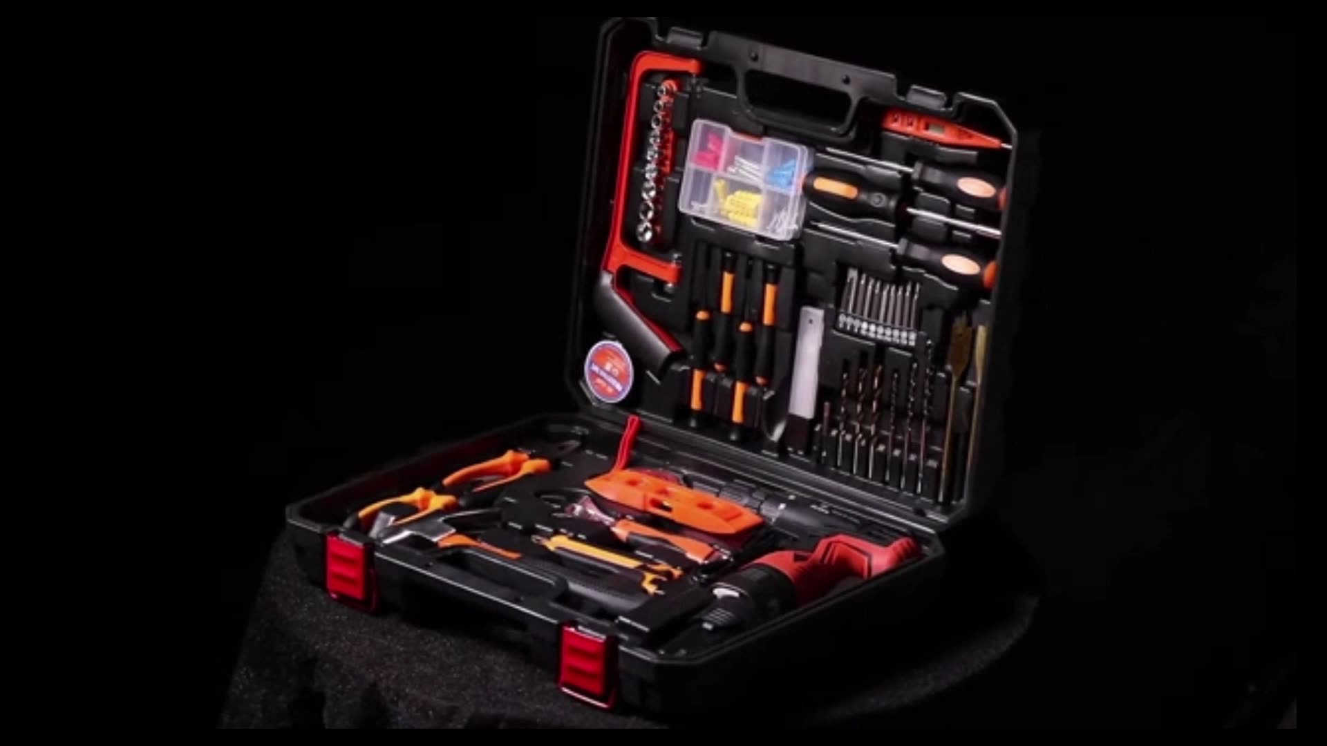 Source Red Tool Sets 16.8V Li-ion Battery Rechargeable Drills Power Tools  Cordless Drill Socket Hand Tool Combo Set on