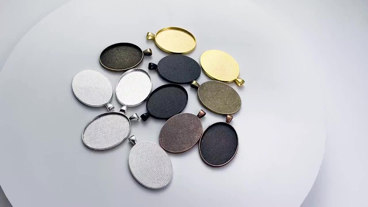 Glarks 48-teiliges Set Für Schmuckherstellung – Ovale & Quadratische Anhänger Mit Glas-Cabochons In Silber & Bronze