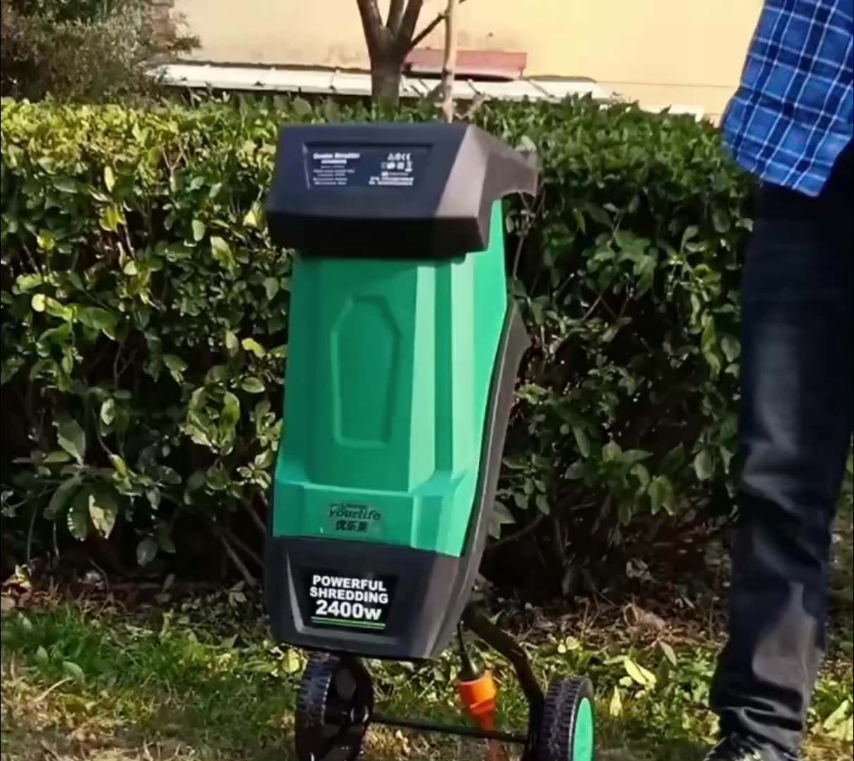 【新品】oldsea Mulch woodunder 10m Cable Small Wood Shredder - Efficient Branch Crusher