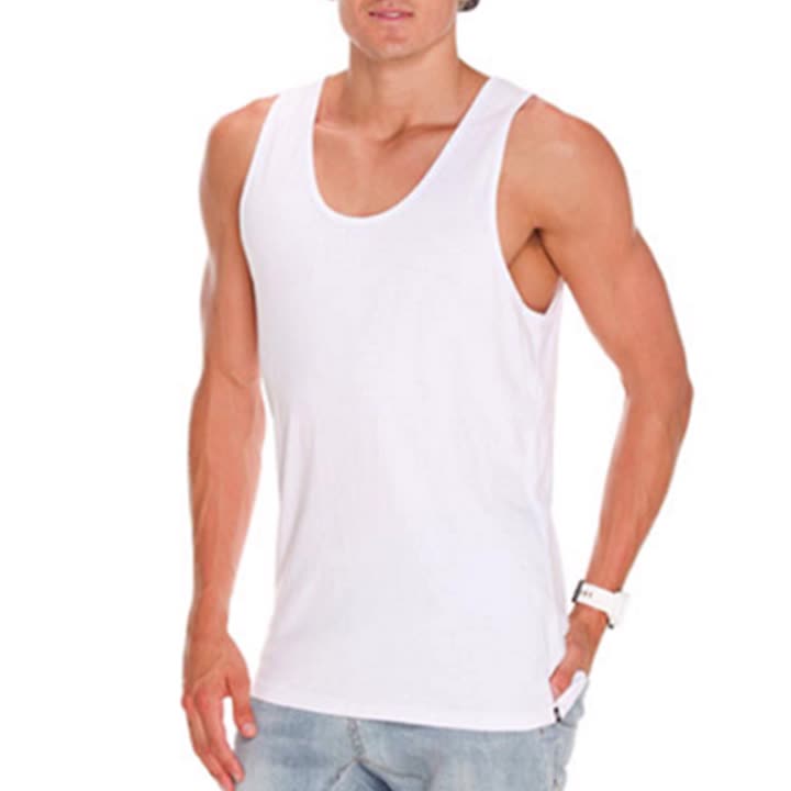 Wholesale Cotton Plain White Singlets For Men - Buy White Singlets For ...