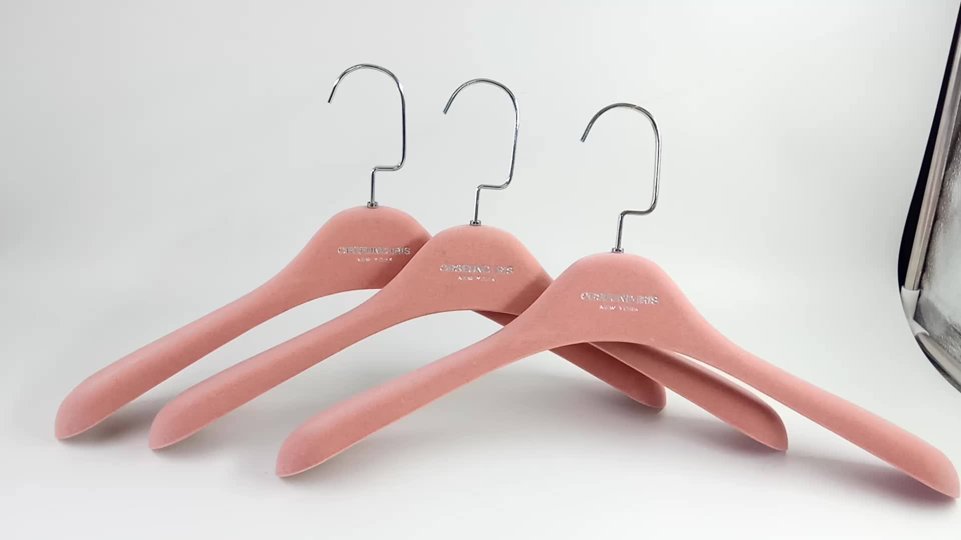 Non Slip Velvet Pink Clothes Hanger For Woman Dresses Buy Velvet Pink
