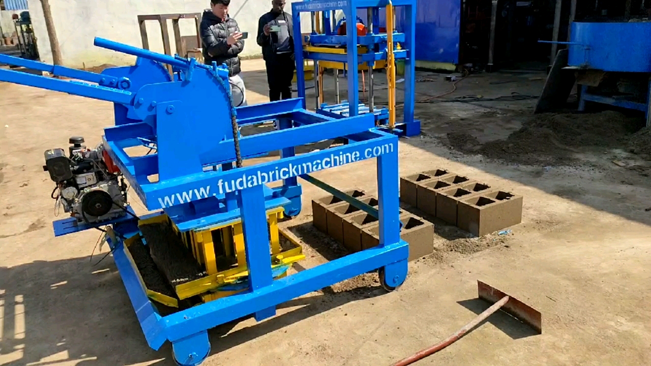 Qm445 Moving Diesel Engine Concrete Hollow Block Machine Price Buy