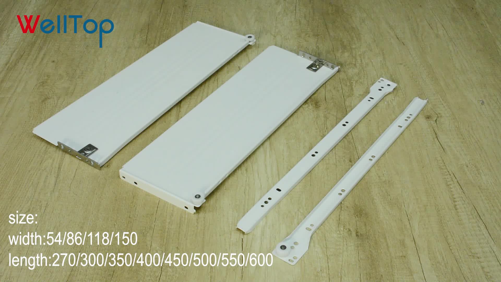 16" White Kitchen Metal Box Drawer Sides/kitchen Roller Runners Slides