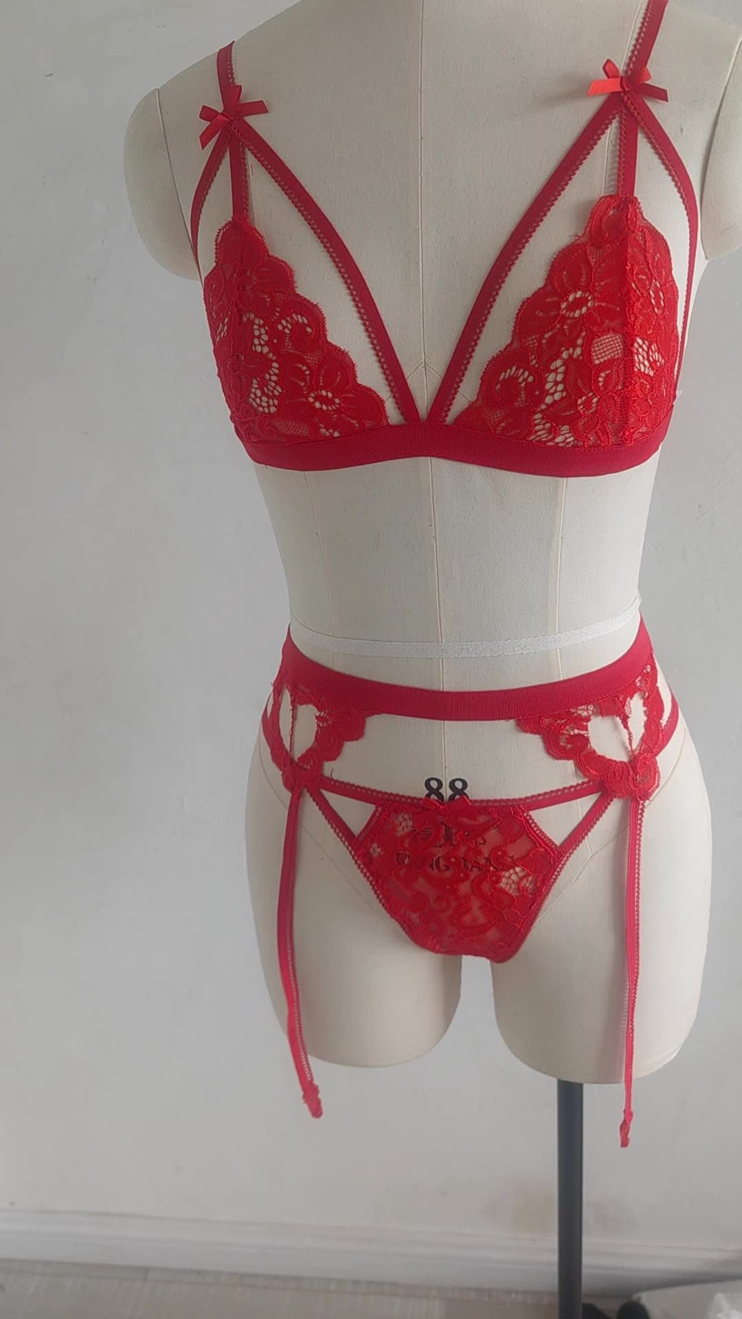 3 Pieces Lingerie Set Lace Lenceria Sexy Erotic Lingerie Vendors