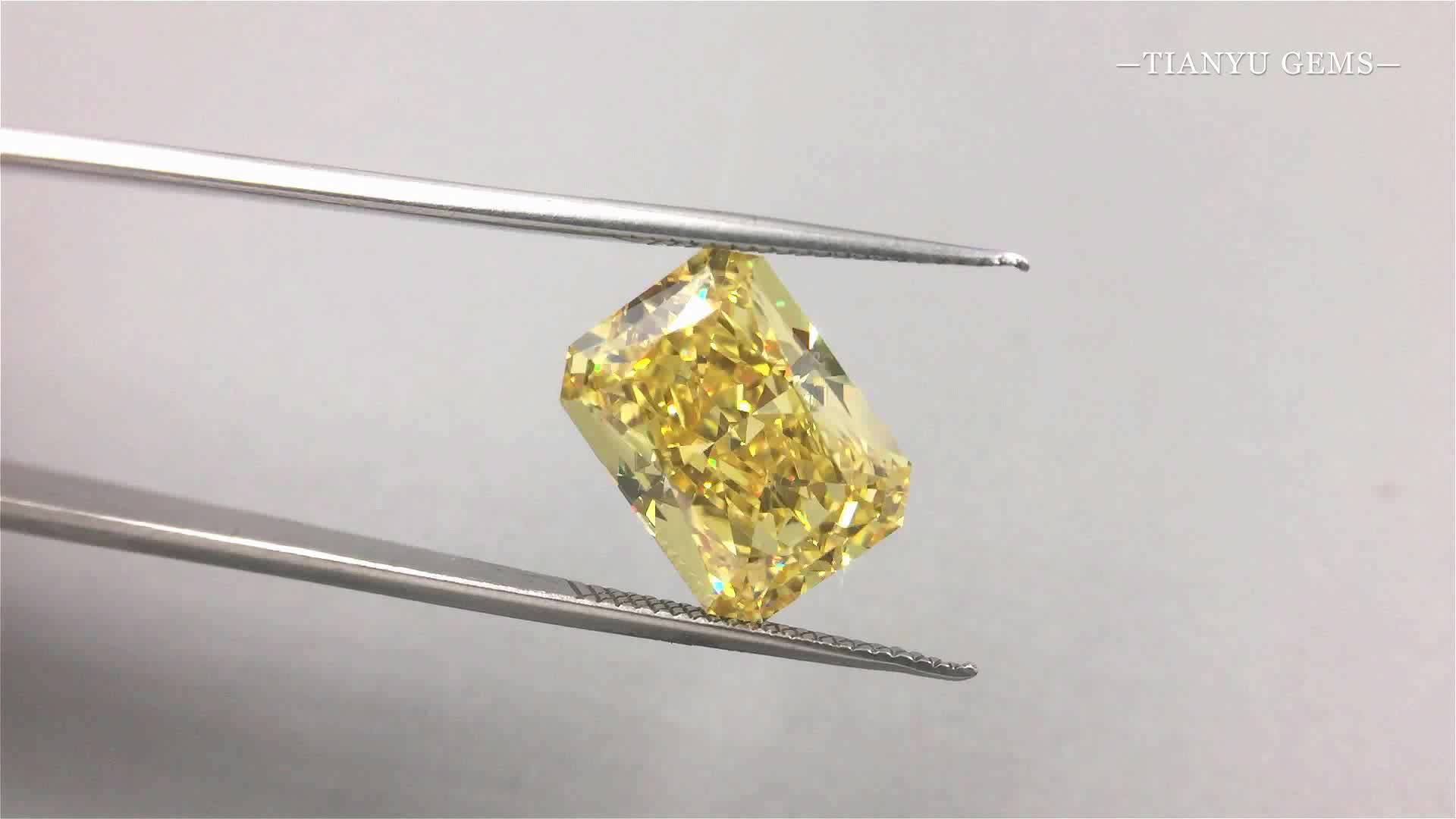 Cushion Cut Octagon Cubic Zirconia Synthetic Light Yellow Zircon Stone
