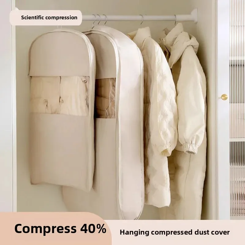 Down Jacket Dust Cover Wardrobe Clothes Dust Bag Hanging Household Transparent Clothes Hanging Cover Bag