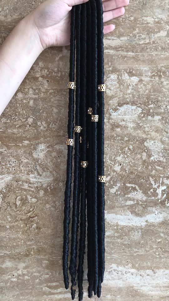 50pcs Gold Rhinestone Hair Dread Braids Dreadlock Beads Adjustable