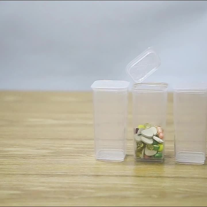 30dr Smell Proof Square Child Safety Pill Pp Container Squeeze Pop Top