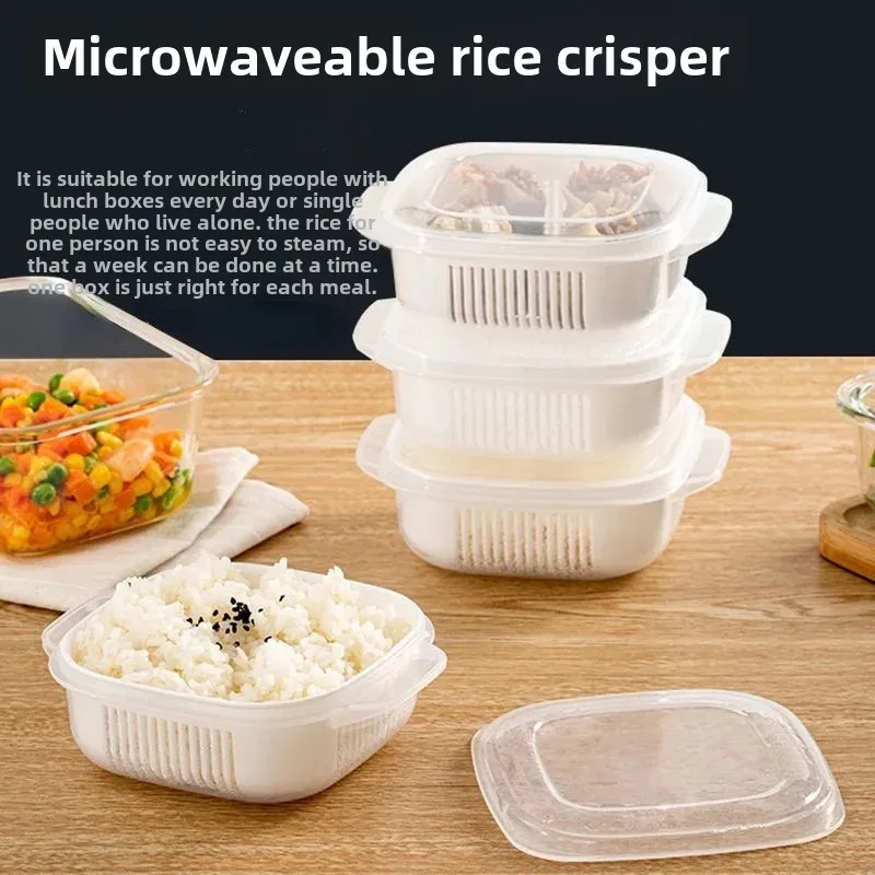 Rice frozen fresh-keeping box office workers with rice fruit lunch box microwave heating rice leftovers sub-box