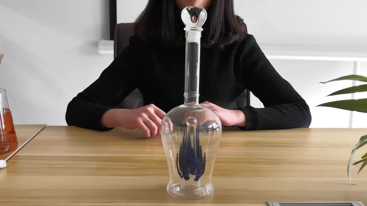 Agave Glass Wine Bottle/unique Wine Bottles/75cl Glass Wine Bottle