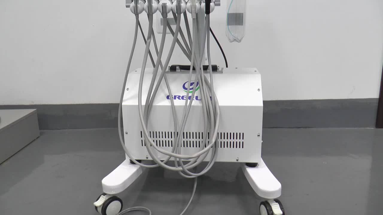 Mobile Dental Chair Unit With Two Handpiece Tube And 3way Syringe And