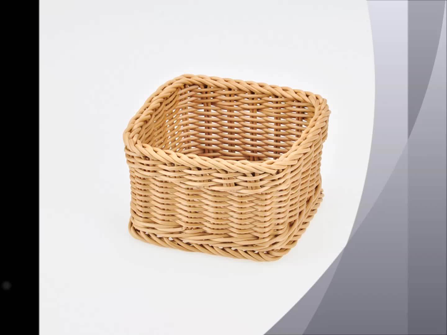 High Quality Pp Rattan Khaki Basket Buy High Quality Basket,Pp Rattan