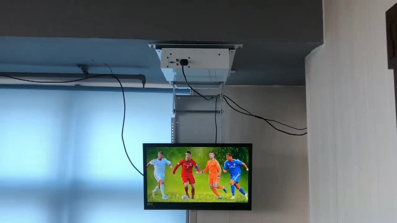 Ceiling Flip Down Motorized Wireless Tv Lift Mount For3 275 Inch