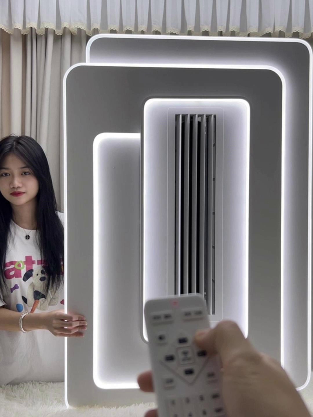 无叶风扇新升级。此款冷暖风+一切光谱灯、卧室必备神器️