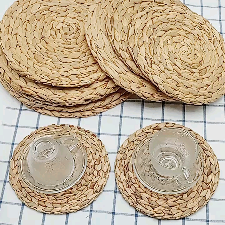 Natural Color Handwoven Water Hyacinth Placemats Water Hyacinth Holder