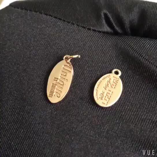 Oval Shape Custom Stamped Logo Metal Jewelry Charm Tags For Bracelet