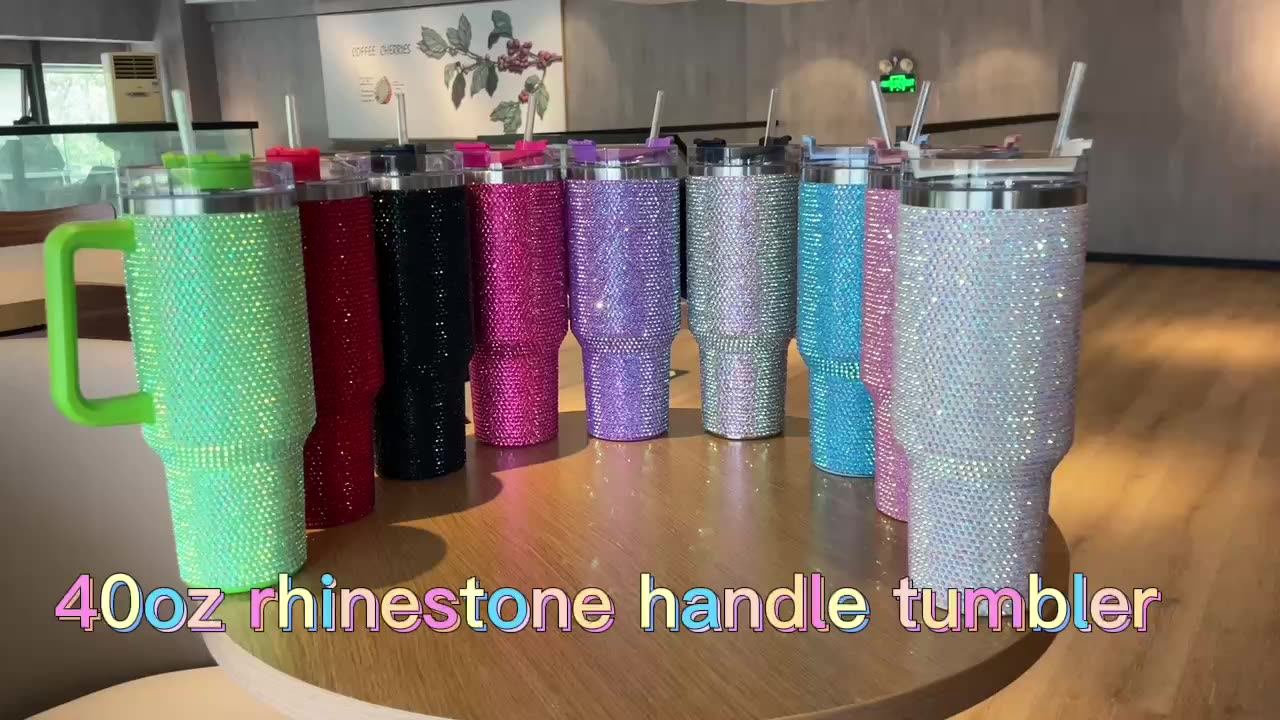 40 Oz Bling Crystal Tumbler Rhinestone Stanleys 40oz Tumbler With