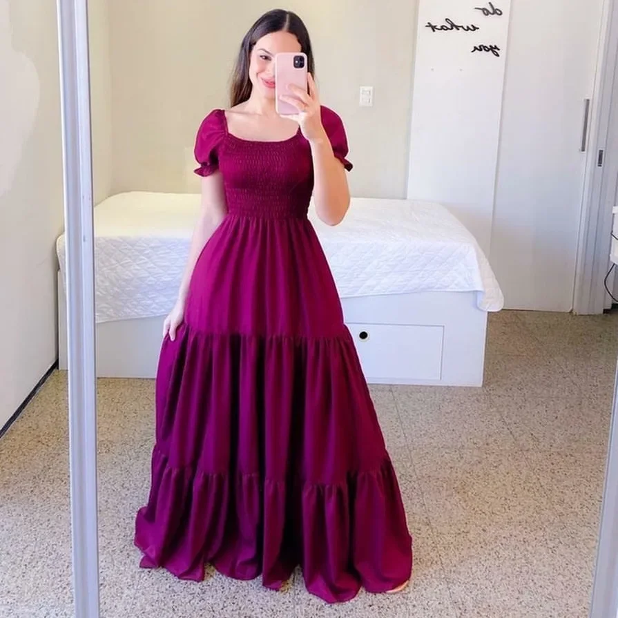 2025 Cross-border New Spring Summer European and American Women's Clothing Dress One-shoulder Floral Revealing Shoulder Long Color Fairy Dress