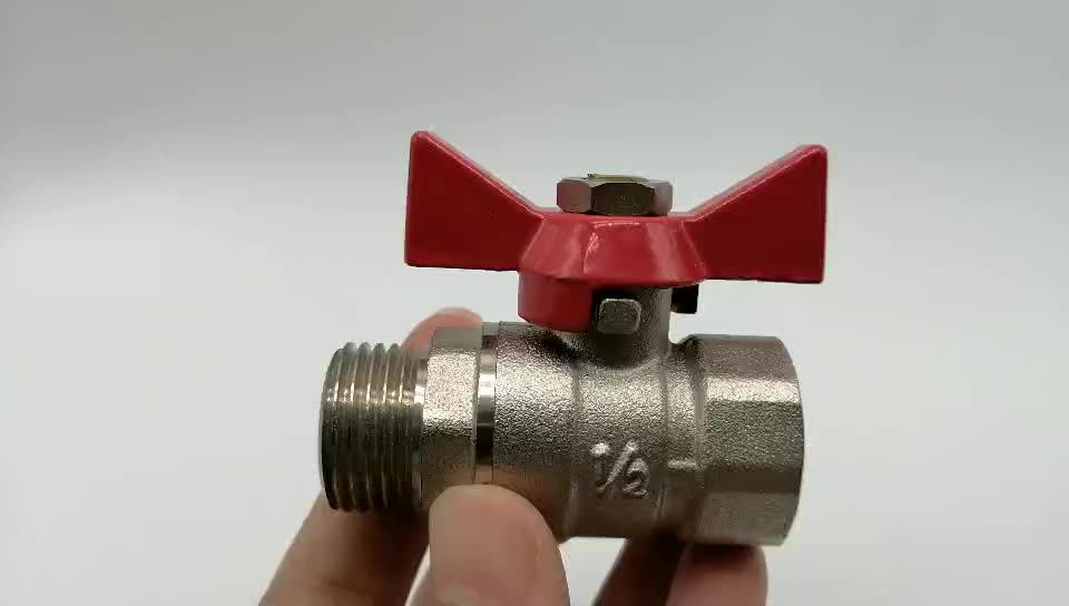 1/2"2" Inch Brass Red Butterfly Handle Gas Ball Valve With Female