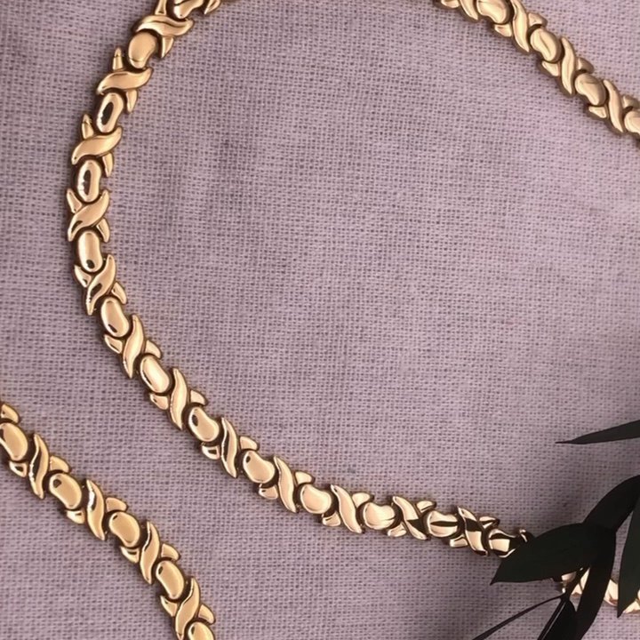 Classic Xo Accessories 316l Stainless Steel X Heart Gold Jewelry Set